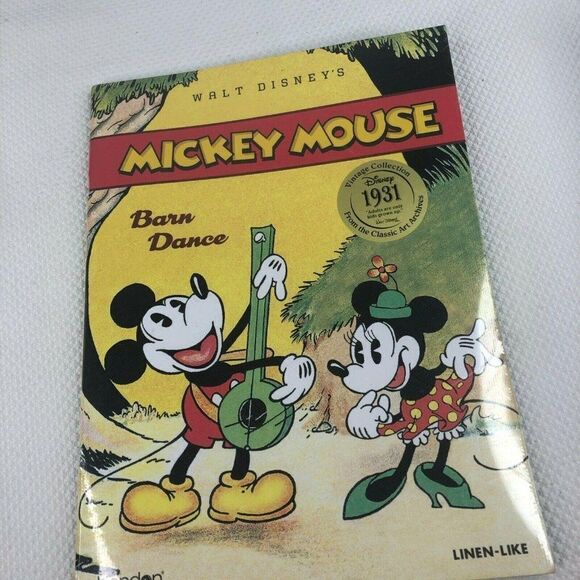 Walt Disney's Linen Like MICKEY MOUSE Barn Dance Book 1931 Reprint  New 2018 - Picture 1 of 2
